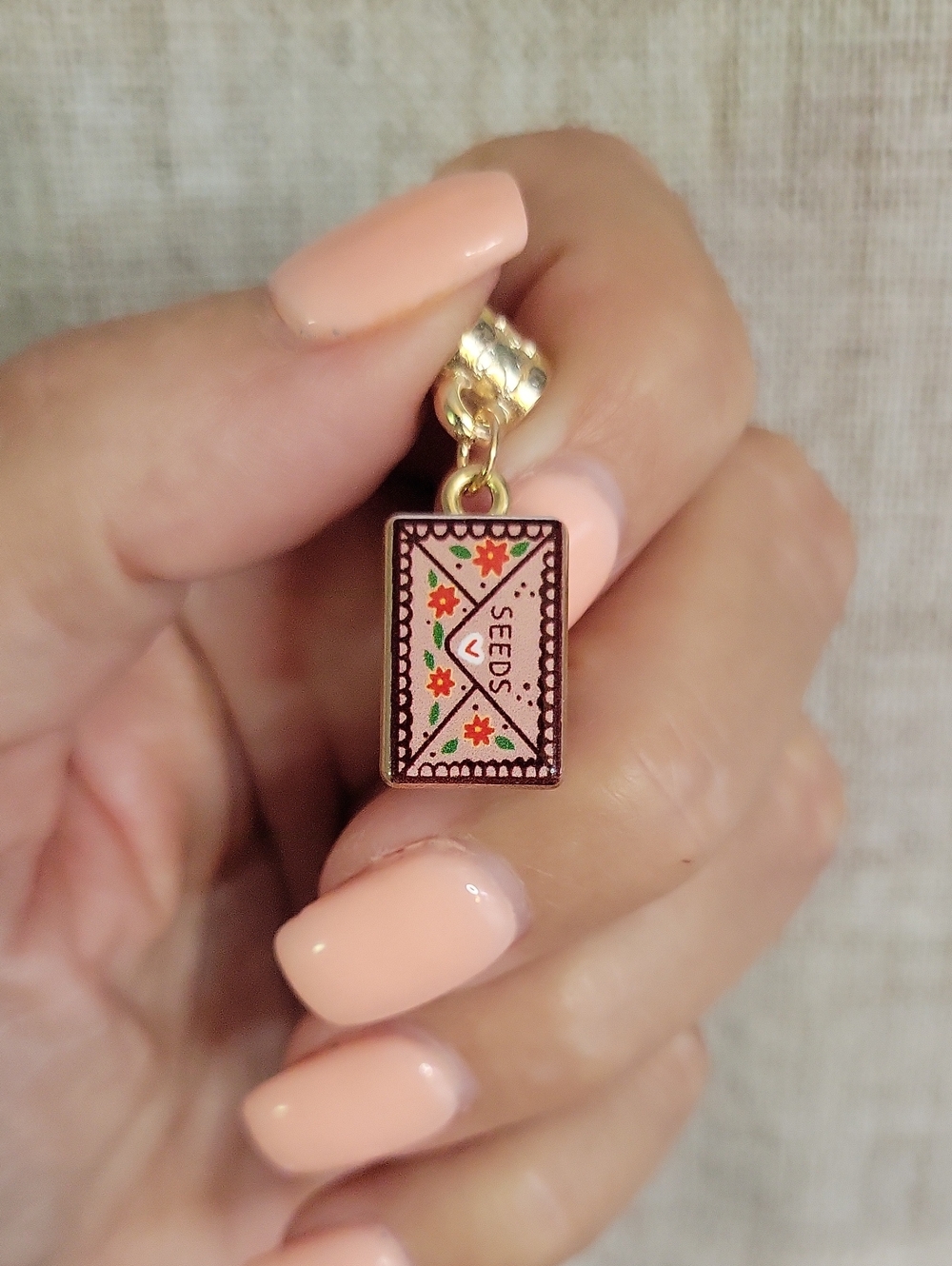 Seed Packet Cottagecore Enamel Charm Pendant